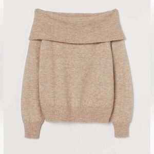NWOT HM off shoulder beige sweater